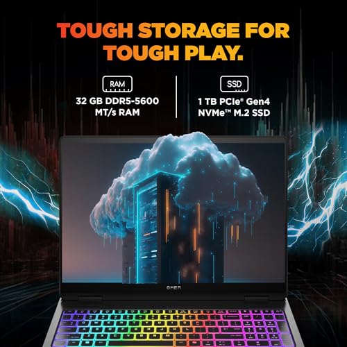Image of HP Smartchoice Omen 16 Max, AMD Ryzen AI 9 HX 375, 12GB RTX 5070 Ti, 32GB DDR5, 1TB SSD, 2K,165Hz, 400 nits,3ms, IPS, 16'' /40.6cm, Win11,Office24, Shadow Black, 2.71kg, ak0070ax, RGB Gaming Laptop