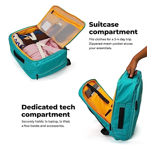 Image of MOKOBARA The Em Duffle Backpack - 32L Premium Outdoor All-Purpose Laptop Backpack With Rain Cover (Seaweed Green) (My Sky)