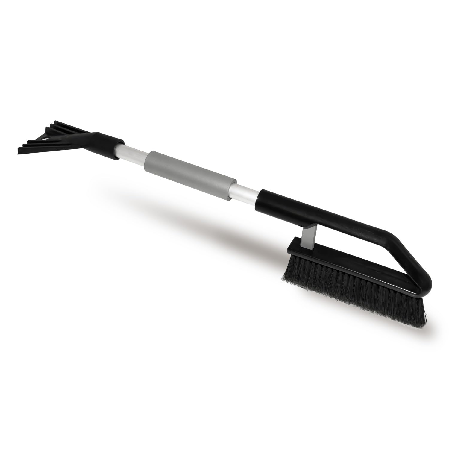 ToM PaR Brush and Scraper, Car Ice Scraper with Broom 2-in-1 Snow Brush and Ice Scraper, Cleaning Brush, Robust Aluminium Handle, Ergonomic and Soft Handle, Length: 70 cm, Grey