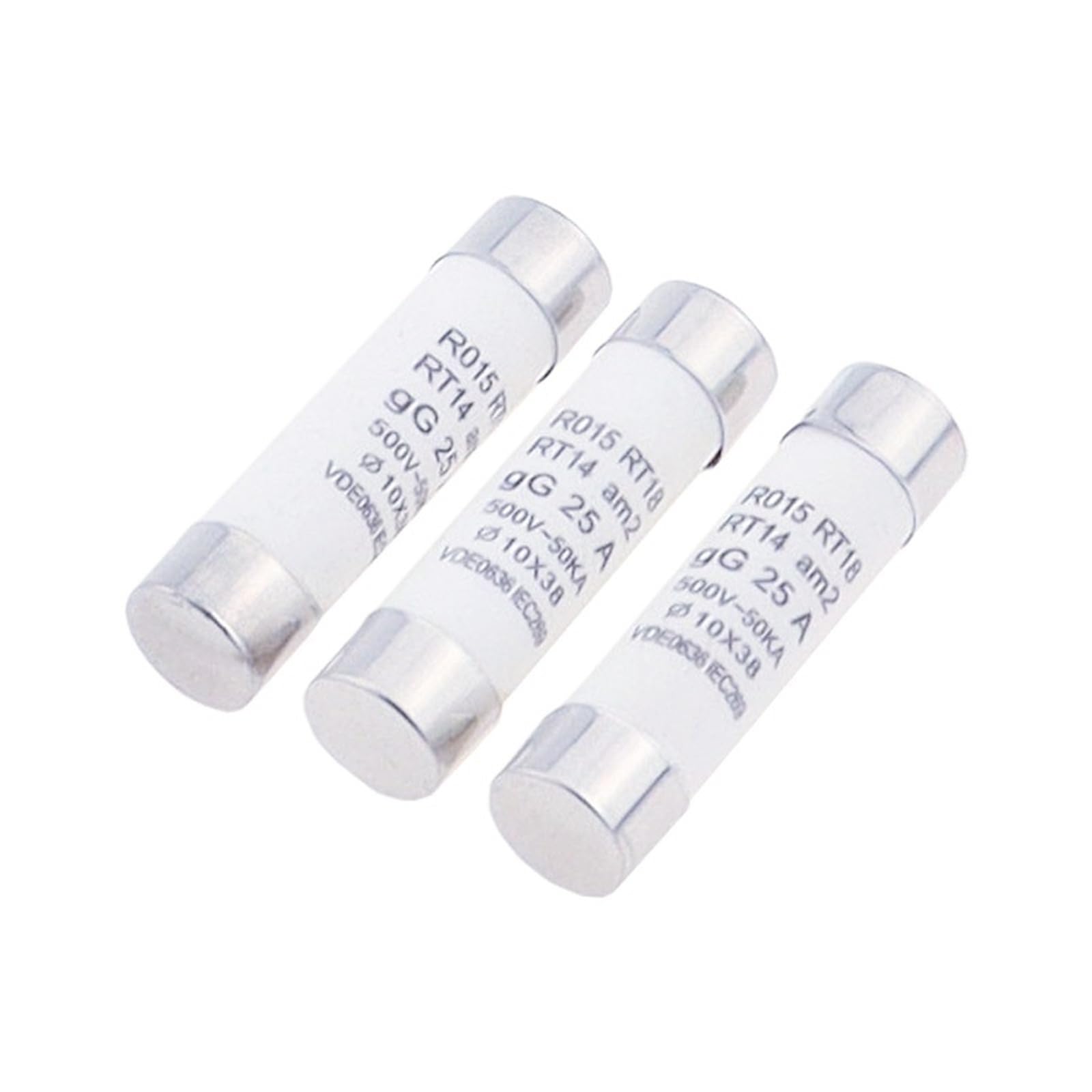 10 x 38 bezpieczników ceramicznych do szybkiego przedmuchiwania 10 x 38 mm 500 V 1 A 2 A 3 A 4 A 5 A 6 A 8 A 10 A 16 A 20 A 25 A 32 A RO15 RT14 RT18 (1A, 10 szt.)
