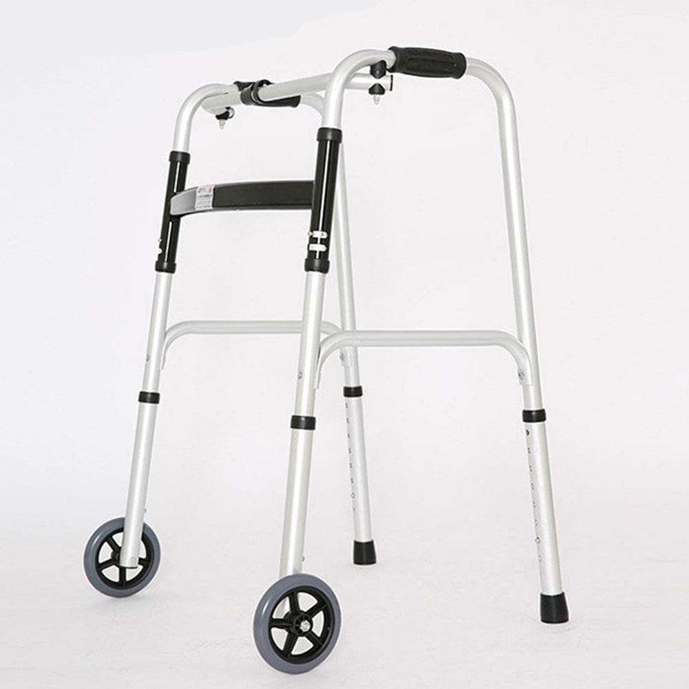Andador para Ancianos,Bastón, Andador para Ancianos Ajustable, Plegable, Ligero, Práctico, con Ruedas para Discapacitados, Caminar, Rehabilitación De Cuatro Patas para El
