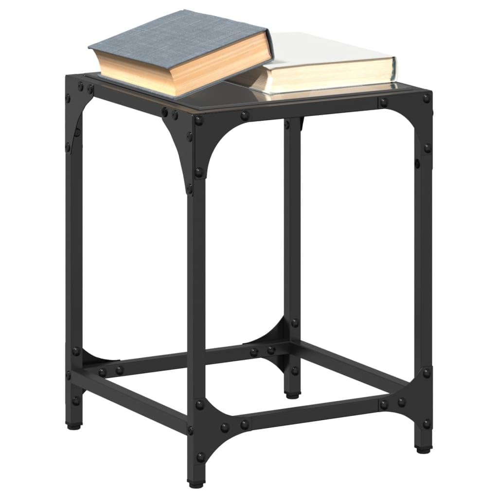 Table d'appoint gain de place lot de 2 petites tables basses noires en acier pour salon
