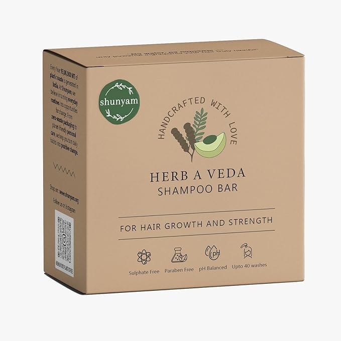 Shunyam Herb a Veda Shampoo Bar with Amla,Shikakai,Reetha,Bhringraj | For Hair Growth | For all Hair types | Sulphate & Paraben Free | 70 gm