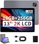 Veidoo 13 Inch Android Tablet, 2K 2160x1440 FHD Screen, 16GB(8+8 Expand) RAM 256GB ROM with 2TB Expand, Octa-Core Processor, Dual Nano SIM Card 4G LTE Tablet with 2.4G / 5G WiFi, 10000 mAh