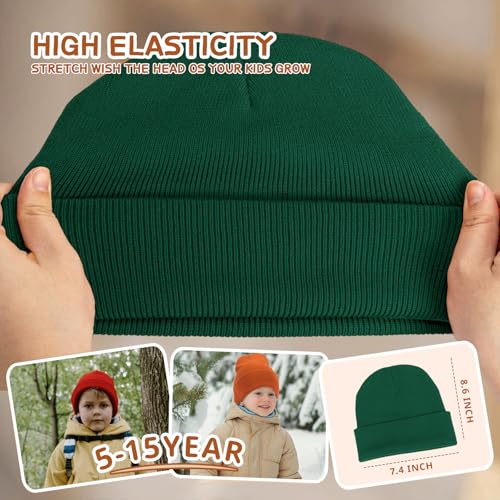 Image of ZOORON Kids Beanie Boys Girls Beanies Children Winter Hats Children Knit Warm Caps Kids Soft Beanie Cap
