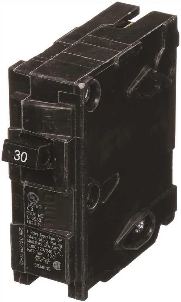 Siemens -HI Q130 30-Amp Single Pole Type QP Circuit Breaker, Black