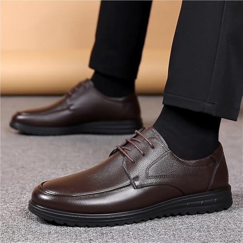 Men's Slip On Casual Leather Shoes Soft Sole Autumn Winter Comfortable Dad Shoes3