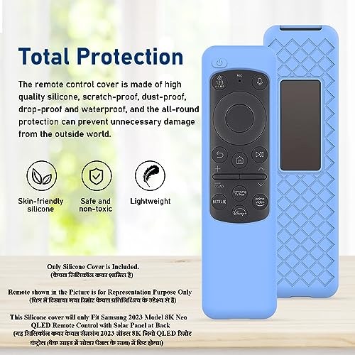 Image of Silicone TV Remote Cover Compatible with Samsung Frame TV Remote Cover 2023 BN59-01432G BN59-01432A BN59-01432J BN59-01432 Case (Remote Control not Included) - Luminiscent Blue - Style 1