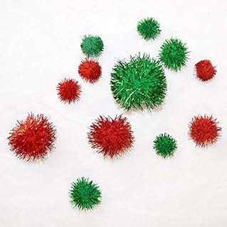 Crafters Square Holiday Craft Tinsel Sparkle Pom-Poms 80ct Pack