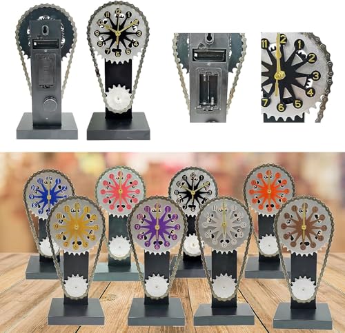 Reloj giratorio vintage de diseño industrial azul y negro, un acento personalizado 7