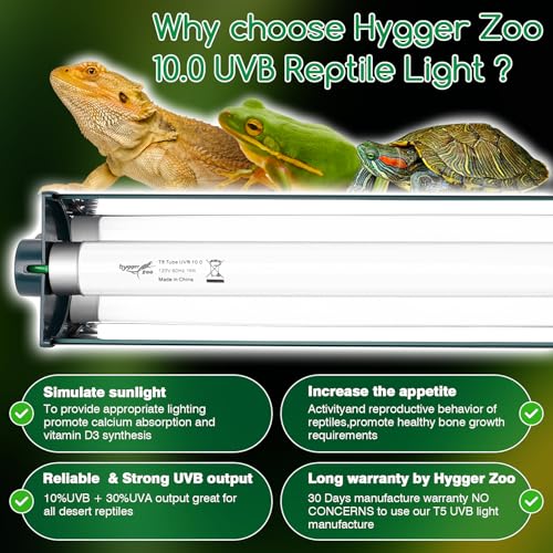 Image of T8 Reptile Light Fixture Combo Kit 15W 18.3IN Green Fluorescent Tube 10.0 UVB Light Bulb for Bearded Dragon Lizards Tortoise 1 Count
