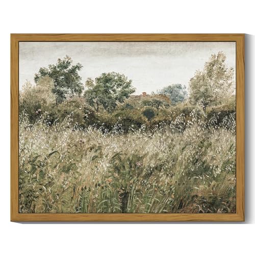 SHENIFY Vintage Landscape Framed Wall Art Meadow Scenery Farmhouse Decor