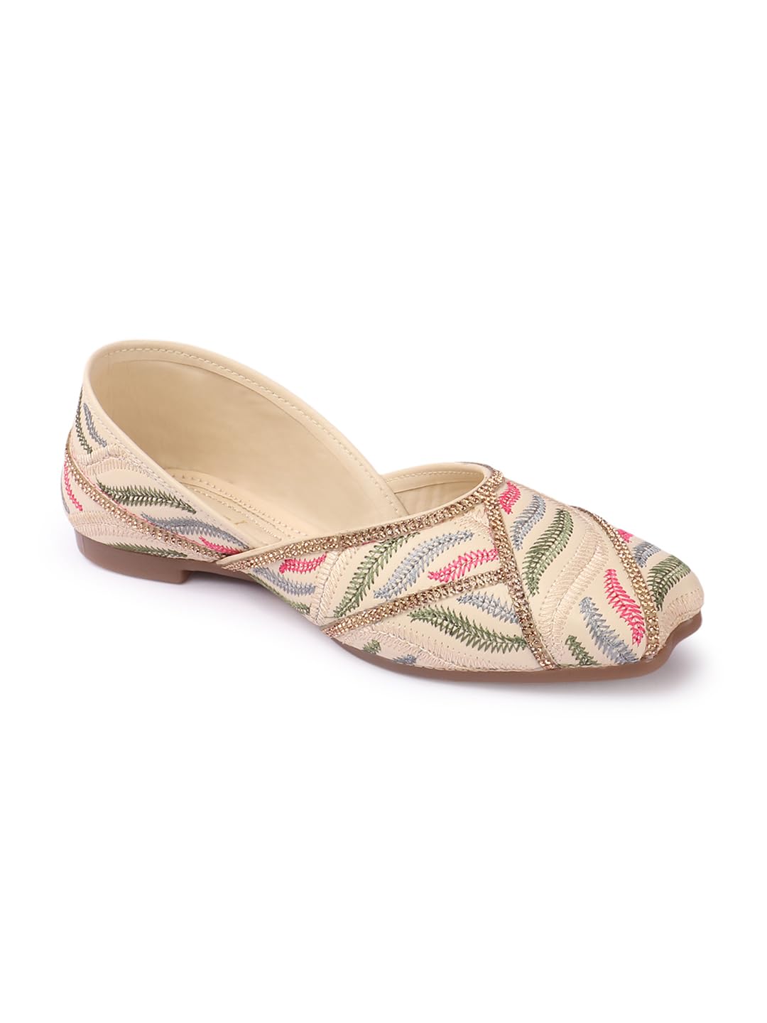 sneakersvilla Soft Leather Ethnic Jutti Casual Flats Stylish Mojaries Ethnic Flats for Girls & Women-picture-16