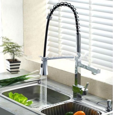 Robinet de cuisine laiton extractible mitigeur chrome lavabo douchette Gowe