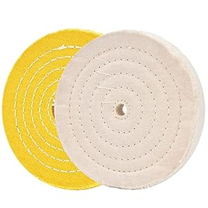 Polijstslijpschijven voor werkbankslijpmachine 6 inch witte (60-laags) en gele (42-laags) polijstwielen voor werkbankbuffer polijstmachine met 1/2″ asgat 2 stuks