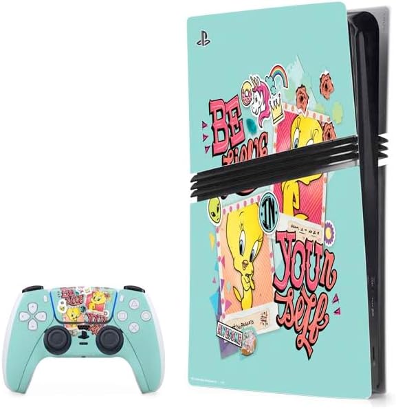 Skinit Decal Gaming Skin Compatible with PS5 Pro Bundle - Officially Licensed Looney Tunes Tweety Bird Design