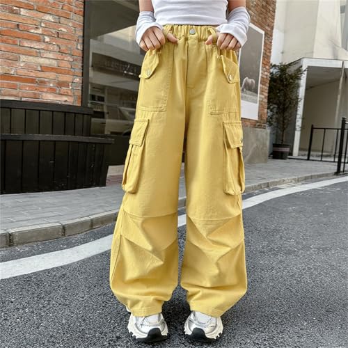 Baggy Cargo Pants for Girls Solid Color Elastic High Waisted Stretchy Soft Casual Pants Summer Cool Comfy Trousers3