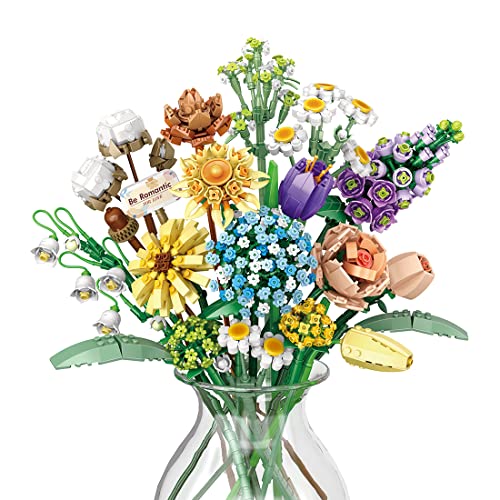 DIYAA Blumenstrauß Bausteine Bauset, 646 Klemmbausteine Mini Bricks Blumen Set für Erwachsene, Blume Kompatibel mit Lego… – Bild 8