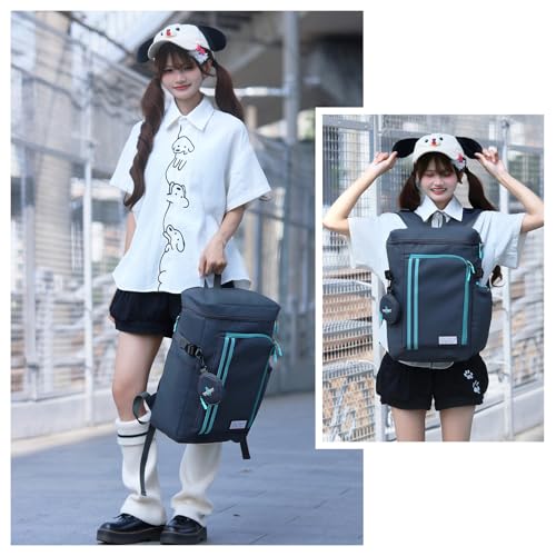 Image of FIREFIRST x Hatsune Miku Backpack-Grey,19L-Miku Merch Birthday Gift | Includes a Mini Storage Pouch,Insulated Pockets,Miku Laptop Backpacks for Outdoor,Travel,Concerts,Miku Cosplay