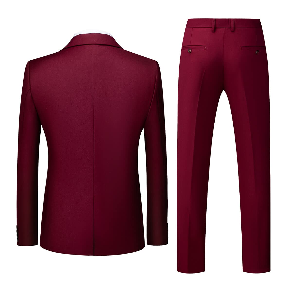 Allthemen Traje de Hombre de 3 Piezas de Ajuste Delgado con un Solo Pecho de Dos Botones Traje de Esmoquin de Boda Chaqueta Chaleco Pantalones