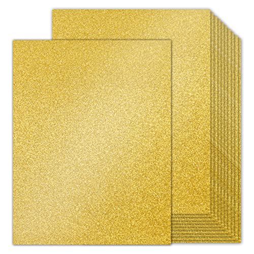 Double-Sided 100 Sheets Gold Glitter Cardstock 8.5 X 11, Goefun 80Lb No-Shed Shimmer Glitter Paper For Wedding Parties, Invitations, Birthday, Diy Craft Projects, Anniversary #TOP21