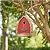 Glitzhome 8.5" H Washed Red Distressed Solid Wood Birdhouse Garden Hanging Bird House for Outdoors