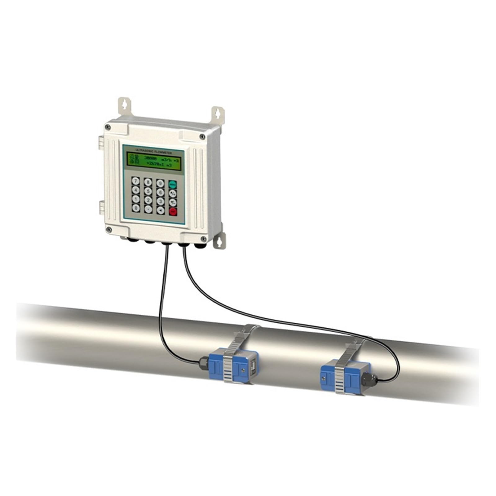Módulo De Caudalímetro Ultrasónico, Con Clip Externo, For Tubería, Agua(Mainframe+medium external sensor)