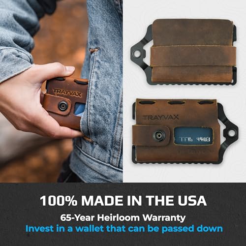 Trayvax Element Wallet, RFID Front Pocket Credit Card Holder with Money Clip, Minimalist Slim Leather Metal Wallet for Men and Women3