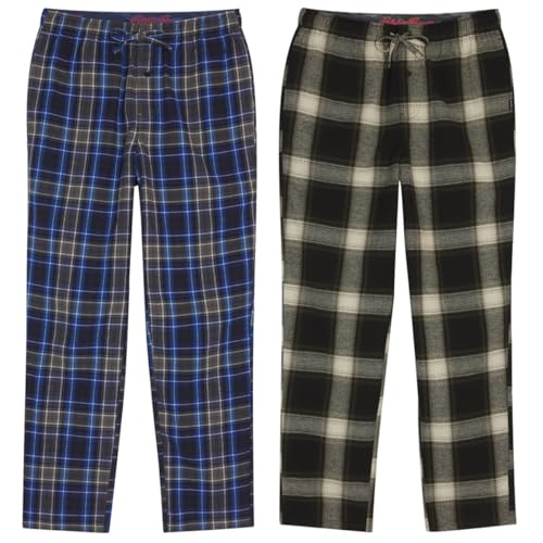 Eddie Bauer Men's 2 Pack Flannel Lounge Pajama Pants (Blue, Small)4