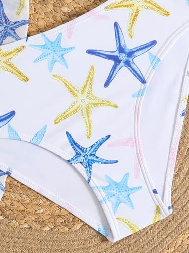 Image of SEGT Girl's 3 Piece Striped Bikini Swimwear Cute Swimsuits Bathing Suit High Waisted with Cover Up Beach Skirt