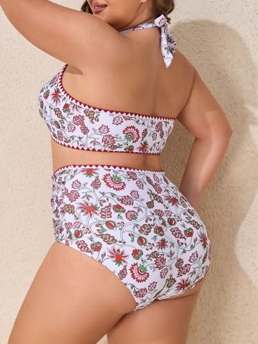 Summer Mae Plus Size Swimsuit for Women Halter Bikini Top Shell Stitched Two Piece High Waist Bathing Suit Sexy Swimwear2