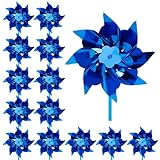 Tsocent 50 Pcs Pinwheels, Toy Wind Spinners and Party Favors Gifts for Kids, Outdoor Decorational Pinwheels for Yard and Garden (Blue Color)