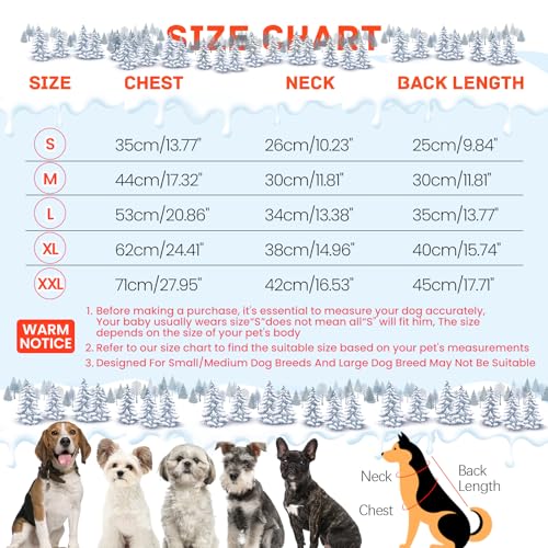 Image of BRKURLEG Small Dog Winter Coat with Harness Built in, Orange Winter Dogs Jackets, Fullbody Dog Coat, Dogs Snowsuits Reflective Windproof Cold Weather Coats, Pet Warm Fleece Coats, XL