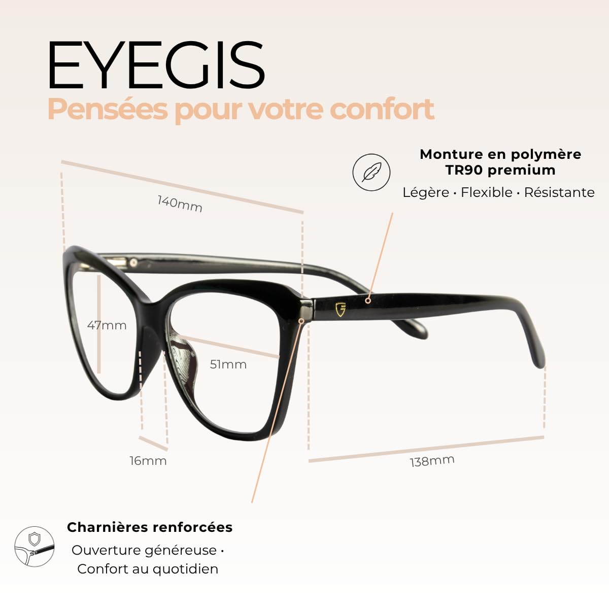 Louvre – Lunette Anti Lumiere Bleue Femme | Lunettes Œil de Chat Rétro pour Ecran Ordinateur Femme