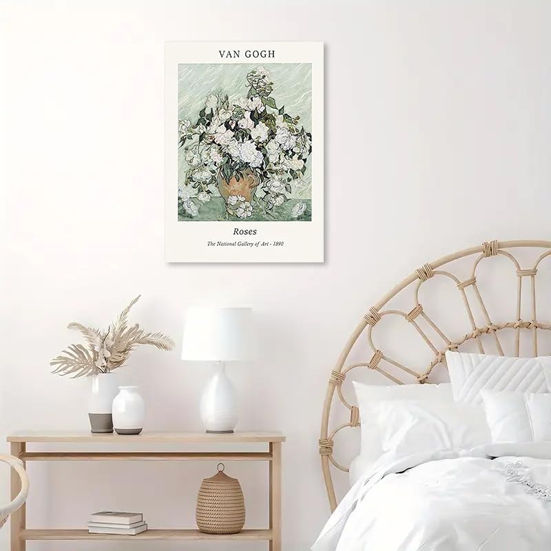 Image of White Rose Stamped Cross Stitch Kits for Adults - Embroidery Kits for Beginners Adults,11 CT Patterns Dimensions Counted Cross Stitch Kits for Adults Arts Craft 12x16 inch