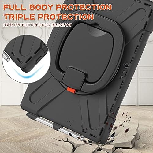 Custodia compatibile con Microsoft Surface Pro 7+ Plus/Pro 7/6/5/4 da 12,3 pollici, antiurto, con pellicola protettiva, robusta custodia protettiva con supporto e tracolla (nero)