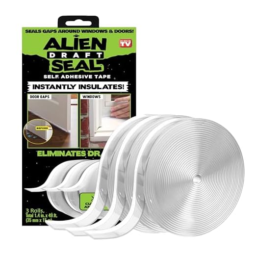 Alien Draft Seal Insulation Tape 49 Feet Transparent Silicone Weather Stripping Door Seal Strip and Under Door Draft Stopper for Window Seal and Door Bottom Seal As Seen On TV