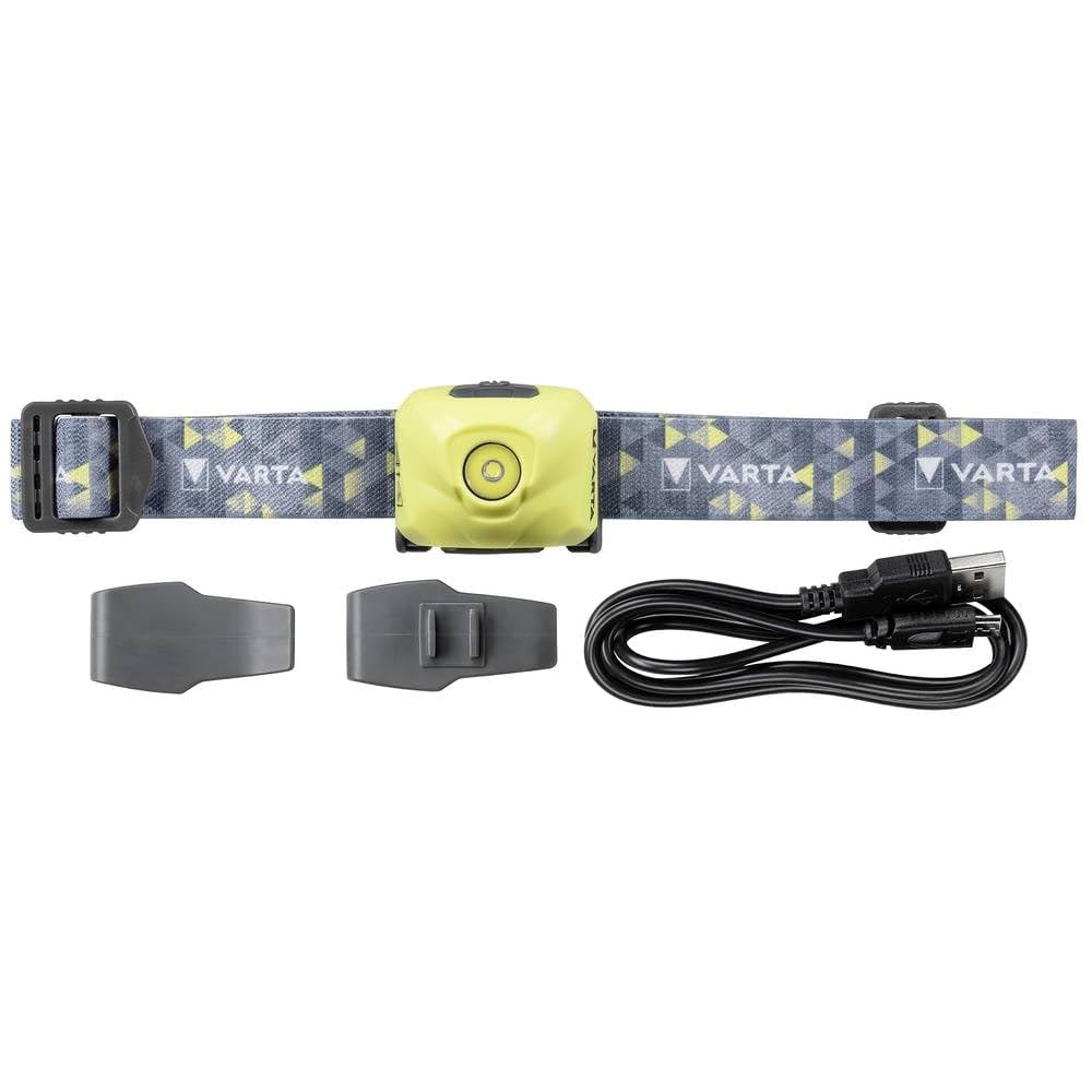 Varta Linterna frontal LED, recargables, Outdoor Sports Ultralight H30R | linterna frontal 300 lm, 3 modos de luz, función de atenuación, cabezal giratorio, IPX4, Lime, carcasa robusta y duradera