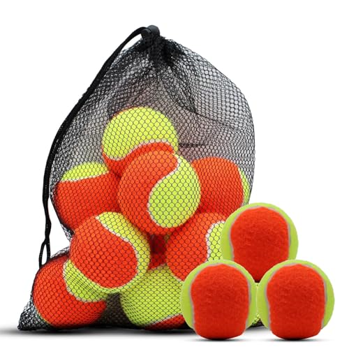 SHYUJAJIE 20 Pack 50% Low Compression Stage Tennis Ball for Beginners Youth Kids Training Practicing...
