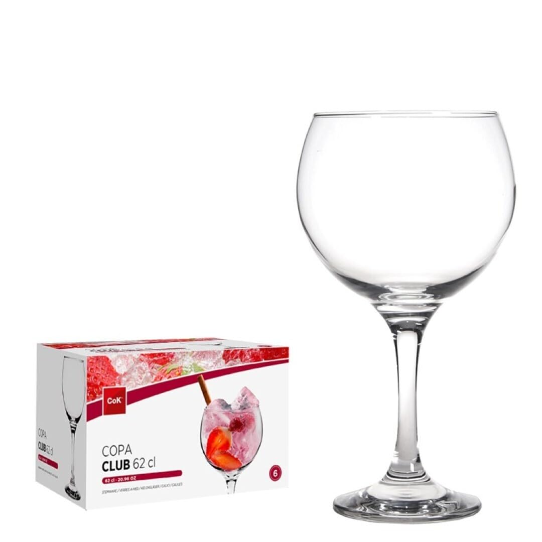 Genérico Lot de 6 verres à ballon - Envoi 24h - Lot de verres à ballon, combiné, cocktail (62 cl, transparent)
