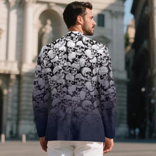 Suit for Men,Single-Breasted Slim Fit Polyester Fabric Men's Blazer for Dinner Party 5