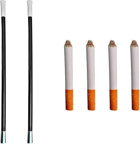 2 soportes largos para cigarrillos y 4 cigarrillos falsos con humo para Halloween, accesorio para disfraz de cigarrillos falsos, estilo Audrey,