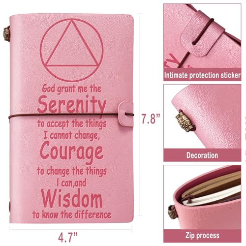 Carnet de notes AA NA en cuir pour rituel de sobriété