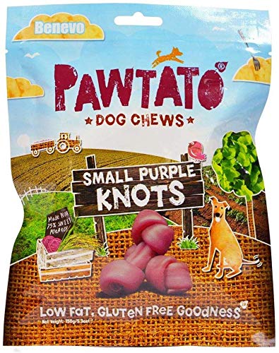 Benevo Pawtato Dog Chews Small Purple Knots 150g - 4 Pack