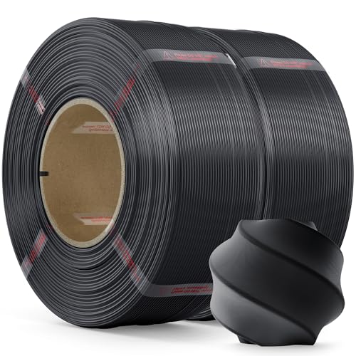 Image of PLA Filament 1.75mm PLA 3D Printer Filament(Refill),2kg Refill for Reusable Spools(4.4lbs),Premium Quality 3D Printing Filament for Bambu lab 3D Printers,Black+Black