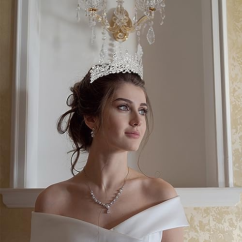 CURASA Silver Tiara and Crowns for Women Crystal Queen Crown, Wedding Tiaras for Bride Princess Crown for Little Girls Headpiece for Bridal Birthday Party Prom Halloween Pageant 5