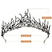 Makone Baroque Halloween Crown Black Queen Crown for Women,Vintage Tiaras with Gemstones Party Gothic Headpiece Halloween Tiara