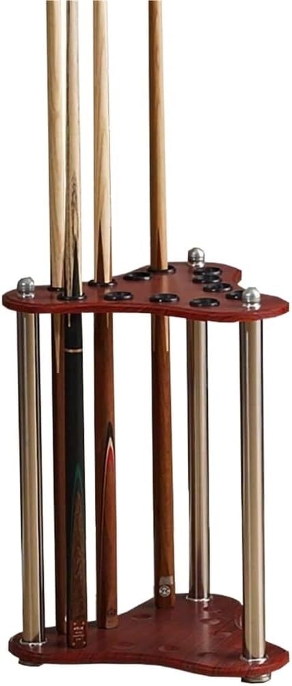 Pool Holder Pool Rack Billiard Rack Holds 12,Pool Rack Corner Stand,Wood Floor-Standing Rack,Billiard Accessories Pool Stick Holder