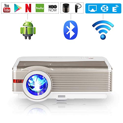 Bluetooth Wireless Indoor Outdoor HD Smart Video Projectors Android OS 5000 Lumen 5.8"