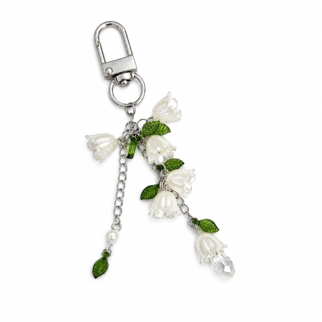 Lily of the Valley Phone Charm - Handmade Floral Keychain & Bag
